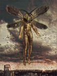  2021 claws demon eve_harmas fly_(disambiguation) gartiraf hi_res humanoid male proboscis_(anatomy) public_domain wings 