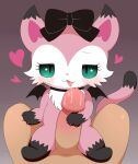 anthro azuo beatcats claws domestic_cat duo felid feline felis female fur genitals green_eyes heart_symbol hi_res human human_on_anthro interspecies male male/female mammal mia_(beatcats) penis pink_body pink_fur sanrio thick_calves thick_leg thick_thighs tongue uncensored vampire