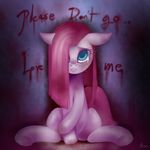  blood blue_eyes crying english_text equine female feral friendship_is_magic frown fur hair hair_over_eye hooves horse long_hair looking_at_viewer mammal my_little_pony pink_fur pink_hair pinkamena_(mlp) pinkie_pie_(mlp) pony renokim sad signature sitting solo spread_legs spreading tears text 