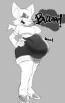 ambiguous_gender ambiguous_prey anthro belly big_belly big_breasts breasts burping digestion eye_roll fatal_vore female gothmeup hands_on_hips hi_res monochrome onomatopoeia open_mouth rouge_the_bat sega solo sonic_the_hedgehog_(series) sound_effects text vore