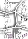  bottomless butt canine comic dialog dressing english_text female male mammal sheath sparklemotion text wolf 