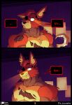 absurd_res animatronic anthro canid canine ear_piercing ears_down ellipsis eye_patch eyewear five_nights_at_freddy&#039;s fox foxy_(fnaf) fur gold_(metal) gold_tooth hair hi_res hook hook_hand kiddie_jukes machine male mammal nipples piercing pivoted_ears red_body robot scottgames teeth worried worried_look