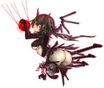  ass black_hair blood breasts guitar horns instrument large_breasts monster_girl original red_eyes rib:y(uhki) short_hair smile solo transparent_background 