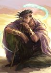  bad_id bad_pixiv_id black_hair bracer cane earrings geb_(stand) headband jewelry jojo_no_kimyou_na_bouken male_focus n'doul shinomaru solo staff stand_(jojo) stardust_crusaders 