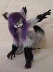  bureido canine doll fangs female fox hair japan kneeling mammal paws purple_hair real sakari silver siva 