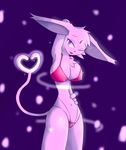  abstract_background anthro anthrofied arm_behind_head big_breasts bikini breasts camel_toe canine chest_tuft cleavage clothed clothing eeveelution espeon female fur gem glowing half-closed_eyes jewel looking_at_viewer mammal musical_note navel nintendo nipples one_eye_closed open_mouth panties pink_fur pok&#233;mon pok&eacute;mon pose purple_eyes r-mk skimpy smile solo sparkle standing swimsuit thick_thighs thighs tongue tuft underwear video_games wink 