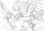  2 armor avian balls charr claws clitoris crouching erection eye_contact feline female forced guild_wars harpy horn jackrow male mammal monochrome multiple_ears penetration penis pussy rape sketch straight vaginal vaginal_penetration video_games 