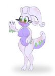  anthro big_breasts bit-small blush breasts cute female goo goodra nintendo nipples plain_background pok&#233;mon pok&eacute;mon saliva slime tubby video_games 