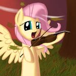  bow_(stringed_instrument) cyan_eyes devs-iratvs equine female feral fluttershy_(mlp) friendship_is_magic fur grass hair happy horse leaves long_hair looking_at_viewer mammal mane musical_instrument my_little_pony open_mouth outside pegasus pink_hair pony solo tongue violin wind windy wings yellow_fur 