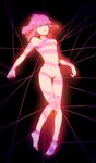  bdsm bondage bound ebippoid flat_chest glowing hair_over_eyes highres jakuzure_nonon kill_la_kill no_nipples no_pussy nude pink_hair short_hair sidelocks solo string 