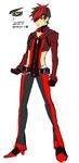  absurdres belt ebippoid eyepatch highres kill_la_kill male_focus multicolored_hair personification senketsu sketch solo translated two-tone_hair 