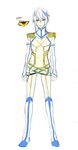  absurdres belt ebippoid epaulettes expressionless highres junketsu kill_la_kill male_focus multicolored_hair personification scar sketch solo two-tone_hair 