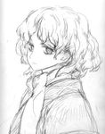  binayu greyscale mizuhashi_parsee monochrome scarf short_hair sketch solo touhou 