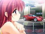  asahina_rinka car casual emily_(pure_dream) game_cg ground_vehicle long_hair lotus_(brand) lotus_cars lotus_elise moero_downhill_night_2 motor_vehicle non-web_source purple_eyes red_hair solo 