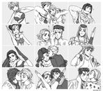  6+girls battle_tendency bob_cut braid breasts bruno_buccellati caesar_anthonio_zeppeli cheek_kiss choker couple diamond_wa_kudakenai double_bun erina_pendleton fingerless_gloves gloves greyscale hair_bobbles hair_ornament hat headband heart heart_hands heart_trace hetero higashikata_jousuke_(jojolion) highres hirose_kouichi hirose_yasuho jojo_no_kimyou_na_bouken jojolion jonathan_joestar joseph_joestar_(young) kawajiri_kousaku kawajiri_shinobu kira_yoshikage kishibe_rohan kiss kuujou_jolyne large_breasts lisa_lisa long_hair midriff monochrome multicolored_hair multiple_boys multiple_girls nanashi_no_megane narciso_anasui open_mouth phantom_blood ponytail sailor scarf short_hair smile stardust_crusaders stone_ocean sugimoto_reimi suzi_q trish_una two-tone_hair v vento_aureo yamagishi_yukako 