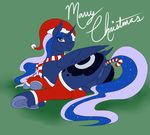  anal anal_insertion anal_penetration anatomically_correct anus arm_warmers blue_eyes blue_feathers blue_fur blue_hair candy_cane christmas cutie_mark equine female feral friendship_is_magic fur glittering_hair hair hat holidays hooves horn insertion legwear looking_at_viewer looking_back lying mammal my_little_pony penetration phathusa princess_luna_(mlp) pussy santa_hat scarf smile solo stockings teats winged_unicorn wings 