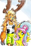  cervine clothing crossover equine female feral fluttershy_(mlp) friendship_is_magic hair hat horse irie-mangastudios long_hair male mammal my_little_pony one_piece pegasus pink_hair pony reindeer shipping tony_tony_chopper wings 