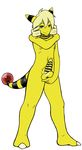  ampharos anthro balls electric_type erection green_eyes looking_at_viewer male nintendo nipples nude packmind penis plain_background pok&#233;mon pok&#233;morph pok&eacute;mon smile solo standing video_games white_background 