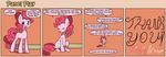  &lt;3 2014 blue_eyes comic cutie_mark dialog english_text english_textdialog equine eyes_closed female feral friendship_is_magic hair horse looking_at_viewer mammal my_little_pony pencil pink_hair pinkhair pinkie_pie_(mlp) pony sitting solar-slash solo text tongue tongue_out 