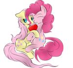  &lt;3 alpha_channel cuddling cute cutie_mark cyan_eyes duo equine eyes_closed female feral fluttershy_(mlp) friendship_is_magic hair horse mammal my_little_pony pegasus pink_hair pinkie_pie_(mlp) plain_background pony smile transparent_background v-d-k wings 