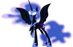  absurd_res alpha_channel blue_hair cutie_mark equine female feral friendship_is_magic glowing glowing_eyes hair hi_res horn horse long_hair mammal my_little_pony nightmare_moon_(mlp) plain_background pony solo theshadowstone transparent_background winged_unicorn wings 