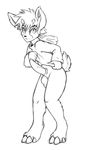  anthro balls big_penis bottomless erection fur hair hoodie hooves horn ixi looking_at_viewer male neopets packmind penis plain_background pose sheath solo standing vein veiny_penis video_games white_background 