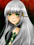  gold green_eyes hair_ornament highres jewellry jewelry looking_at_viewer mirage_noir noire_(mirage_noir) portrait smile white_hair 
