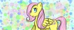  dunnowhattowritte equine female fluttershy_(mlp) friendship_is_magic fur hair horse long_hair mammal my_little_pony pegasus pink_hair pony smile solo teal_eyes wings yellow_fur 