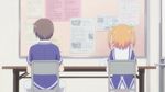  1boy 1girl animated animated_gif harusaki_chiwa kidou_eita orange_hair ore_no_kanojo_to_osananajimi_ga_shuraba_sugiru school_uniform screencap twintails 