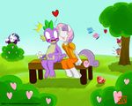  apple_bloom_(mlp) blush clothed clothing couple cub cute dragon equine female friendship_is_magic group hi_res horn horse intersoecies kissing lordvader914 male mammal my_little_pony outside pony rarity_(mlp) reptile scalie scootaloo_(mlp) sitting spike_(mlp) sweetie_belle_(mlp) uncorn unicorn young 