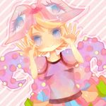  bad_id bad_pixiv_id blonde_hair blue_eyes bow cosplay hair_bow kagamine_rin kyary_pamyu_pamyu kyary_pamyu_pamyu_(cosplay) short_hair solo soratata tsukema_tsukeru vocaloid 