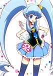  blue_eyes blue_hair blue_legwear blue_skirt crown cure_princess eyelashes happinesscharge_precure! happy jewelry long_hair looking_at_viewer magical_girl open_mouth precure shirayuki_hime shirono shirt skirt smile solo thighhighs thighs twintails white_background wrist_cuffs zettai_ryouiki 