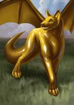  dragon feral gold invalid_color latex_(artist) mammal metal rubber transformation wings wolf 