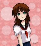  akagi_ritsuko brown_hair green_eyes kamo. lowres neon_genesis_evangelion neon_genesis_evangelion_(manga) school_uniform younger 