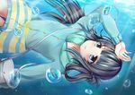  bad_id bad_pixiv_id bag black_hair dress folded_hair handbag hood hoodie konka long_hair nagi_no_asukara shiodome_miuna twintails underwater 