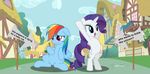  blue_eye blue_eyes blue_fur boneswolbach cloud cutie_mark dasprid duo equine female friendship_is_magic fur hair hooves horn horse mammal multi-colored_hair my_little_pony open_mouth outside pegasus pony ponyville porygon2z purple_eyes purple_hair quanno3 rainbow_dash_(mlp) rarity_(mlp) sign sky standing unicorn white_fur wings 