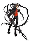  black_hair darkness fujimi_mamoru full_body jacket jewelry looking_back male_focus necklace official_art pants red_eyes shirt solo sword toushinden toushinden_war_budokai weapon white_background yoshizumi_kazuyuki 