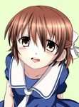  a.ringo brown_eyes brown_hair child clannad dress looking_up okazaki_ushio sailor_dress school_uniform serafuku short_hair 