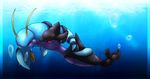  arthropod blush bubble bubbles clauncher claws couple crustacean emeraldarcanine feral kelp lobster love marine nintendo pok&#233;mon pok&eacute;mon shipping skrelp underwater video_games water 