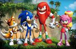  blue_fur canine echidna eyewear female fox fur goggles group hammer hedgehog knuckles_the_echidna male mammal miles_prower pink_fur red_fur scarf sega smile sonic_(series) sonic_boom sonic_the_hedgehog wrench yellow_fur 