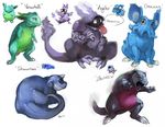  dragonair fak&#233;mon feral group magmar nidoran nintendo omanyte plain_background pok&#233;mon pok&eacute;mon pokemon_fusion rhyu sandshrew shellder slowpoke venusaur video_games white_background wigglytuff zubat 