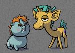  awilddrawfagappears blue_fur cutie_mark equine feral freckles friendship_is_magic fur green_hair hair horn horse legend_of_zelda male mammal my_little_pony nintendo orange_hair pony snails_(mlp) snips_(mlp) style_parody the_legend_of_zelda unicorn video_games wind_waker 