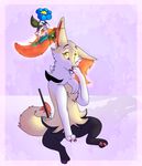  blush braixen canine emeraldarcanine fairy female fennec floette flower fox invalid_color mammal mistletoe nintendo pok&#233;mon pok&eacute;mon purple_background stick video_games 