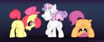  anus apple_bloom_(mlp) bow butt cub cutie_mark_crusaders_(mlp) equine eyes_closed female feral friendship_is_magic fur group hair horn horse looking_back mammal my_little_pony navel orange_eyes pegasus pony purple_eyes purple_hair pussy red_hair scootaloo_(mlp) sweetie_belle_(mlp) take_your_pick theponyplaypen two_tone_hair unicorn white_fur wings yellow_fur young 