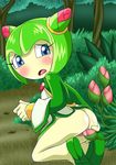  blue_eyes blush butt clothed clothing cosmo_the_seedrian female flat_chested green_hair hair insertion masturbation mobius_unleashed open_mouth penetration pussy sega shirt solo sonic_(series) vaginal vaginal_penetration video_games young 