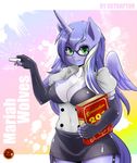  anthro book breasts chalk equine eyewear female friendship_is_magic glasses green_eyes hair horn horse mammal mariah_wolves_(mlp) my_little_pony pony skyraptor solo suggestive two_tone_hair winged_unicorn wings 