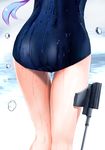  ass ass_focus bad_id bad_pixiv_id close-up from_behind henet_hene i-19_(kantai_collection) kantai_collection one-piece_swimsuit school_swimsuit solo swimsuit thigh_gap thighs water_drop wet 