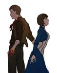  1boy 1girl bioshock bioshock_infinite booker_dewitt dress elizabeth_(bioshock_infinite) fire short_hair 