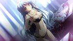  12_no_tsuki_no_eve blue_hair bra game_cg long_hair minori navel panties underwear undressing yellow_eyes 