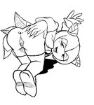  bottomless butt cosmo_the_seedrian female monochrome presenting presenting_hindquarters pussy sega sonic_(series) spreading 